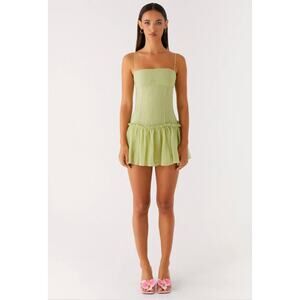 Peppermayo green strapless mini dress - size 6